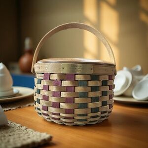 Longaberger Woven Basket 2003 Caroling Collection includes Red Protector BT3